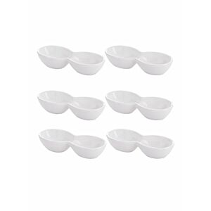 مجموعة أطباق صلصة ميني من 6 قطع أبيض  5x6 بوصة