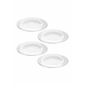 أطباق عميقة من 4 قطع أبيض ذهبي 10 بوصة