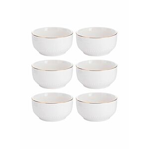 طقم سلطانيات 6 قطعة أبيض ذهبي 55 بوصة