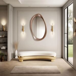 مرأة بإطار خشبي الغان