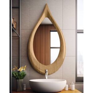 مرأة بأطار خشبي نورسين ليلاك