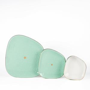 طقم عشاء ل6 أشخاص من مجموعة إكرام - 18 قطعة - تركواز