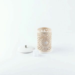 شمعدان الكتروني حجم صغير من أصالة - كريمي وفضي