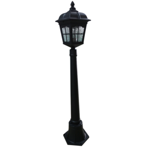 فانوس حديقة عمود مفرد اسود 1 متر