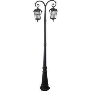 فانوس حديقة 2 متر مجوز - اسود