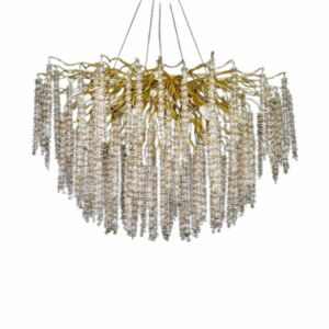 ثريا 100 سم ذهبي مع شفاف مع عسلي