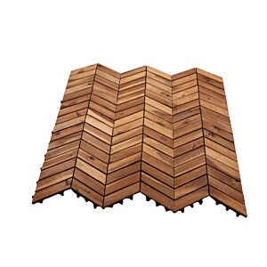 أرضيات  خشب 12 قطعة مثلثة الشكل بني فاتح 