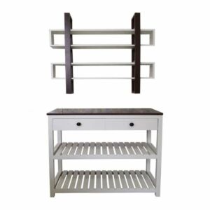 ركن قهوة فينيرا مصنوع من الخشب للمطبخ وغرفة المعيشة أبيض وبني 