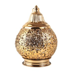 فانوس رمضان كارين استيل لون ذهبي باضاءه LED صوت