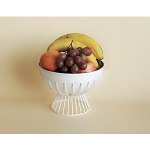 وعاء تقديم بقاعدة مع ستاند اريبيا - ابيض