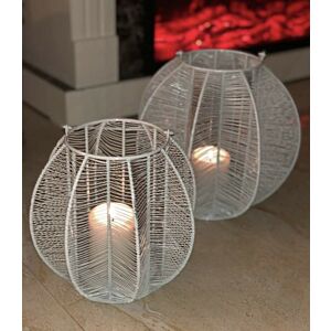 شمعدان كبير شكل قفص - رمادي 