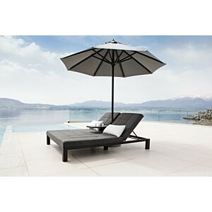 كرسي استرخاء مزدوج مع مظلة - رصاصي