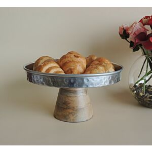 وعاء تقديم بقاعدة مرتفعة رايليس - كبير - فضي