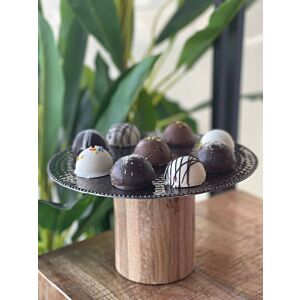 طبق تقديم بقاعدة مرتفعة لوريال مقاس وسط - اسود وبني فاتح