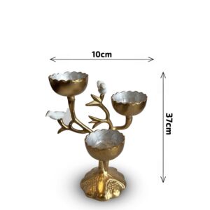 وعاء تقديم بقاعدة  ثلاثي تشوكليت كلاسي - أبيض