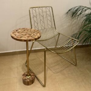 طاولة جانبية نقش مثلثات قطر ٢٧ سم - اندستيريل 