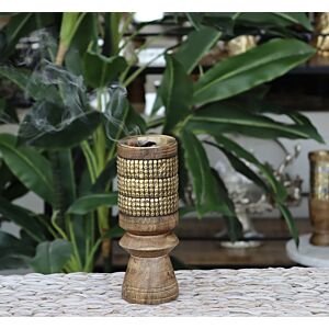 مبخرة  اندلوسية نقش مثمن كبير - بني