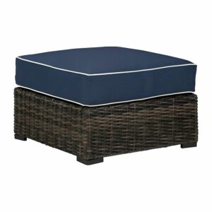 مقعد ومسند قدم جراسون لين - بني وأزرق