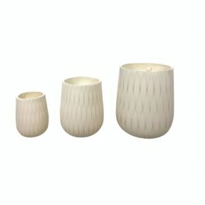 طقم مركن زرع 3 قطع جوني - ابيض