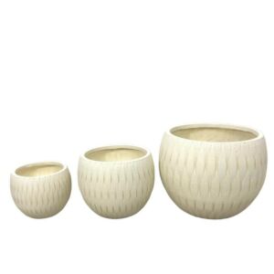 طقم مركن زرع 3 قطع ابيلا - بيج