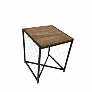 طاولة جانبية جيري - خشبي فاتح واسود