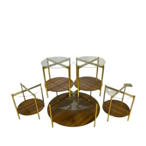 طقم طاولة قهوة وطاولات جانبية فولتا - 5 قطع