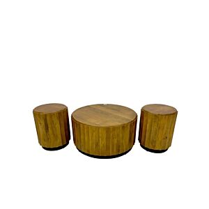 طقم طاولة قهوة خشب هندي