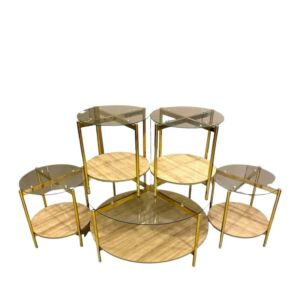 طقم طاولة قهوة وطاولات جانبية فولتا 5 قطع - بيج