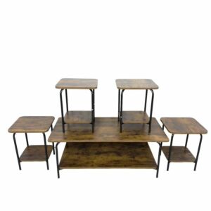 طقم طاولة قهوة وطاولات جانبية دالي - بني