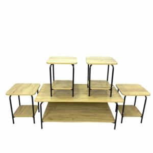 طقم طاولة قهوة وطاولات جانبية دالي - بيج فاتح