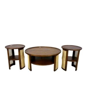 طقم طاولة قهوة وطاولات جانبية هندي - 3 قطع