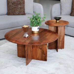 طقم طاولة قهوة وطاولات جانبية اربيلا - بني