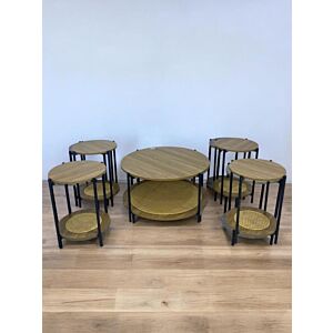 طقم طاولات قهوة لون بني