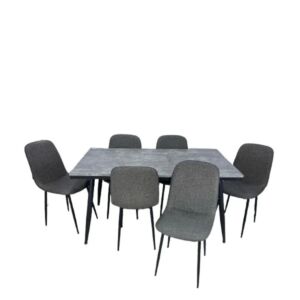 طاولة طعام 6 أشخاص دينر - رصاصى غامق