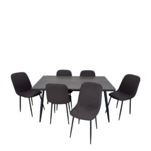 طاولة طعام 6 أشخاص سطح خشب - لوران