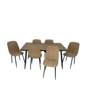 طاولة طعام 6 أشخاص سطح خشب - جوليا