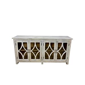 بوفيه هندي خشب طبيعي - ابيض