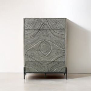 وحدة تخزين ادراج روبيكا - رمادي واسود