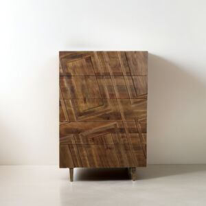 وحدة ادراج خشب سانتول - بني