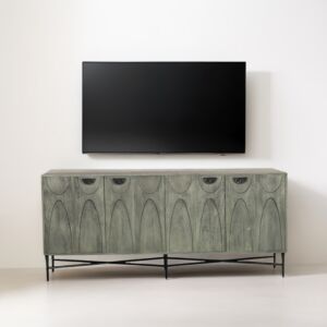 طاولة تلفزيون خشب دانهل - رمادي واسود