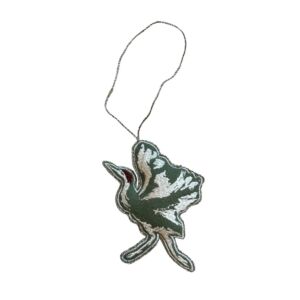 ديكور زينة مطرز بنقشة بجعة - اخضر ومتعدد الالوان