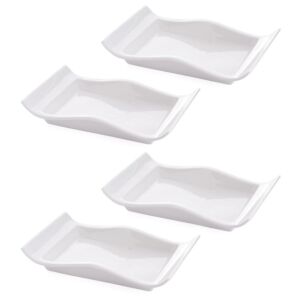 صحون تقديم 4 قطع - ابيض