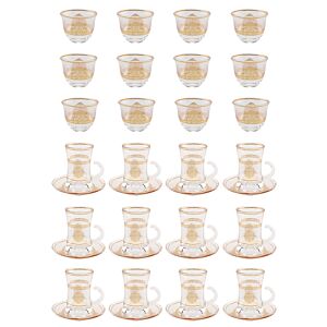 طقم أكواب شاي وقهوة شفاف وذهبي سولار