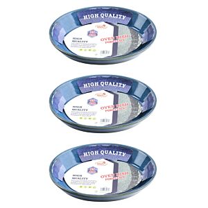 طقم أطباق فرن بورسلين بيضاوية 3 قطع 25 سم - أزرق