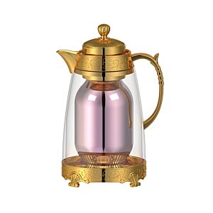 ترمس للشاي والقهوة زجاجي 1 لتر - ذهبي