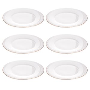 صحون عشاء 6 قطع - ابيض وذهبي