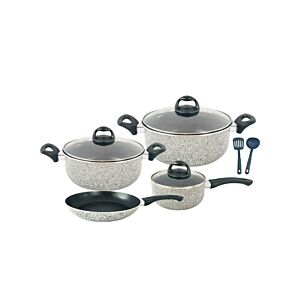 طقم أواني طهي ألمنيوم 9 قطع - رمادي