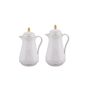 طقم ترمس شاي وقهوة مكون من قطعتين رينو - بيج وذهبي