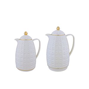 طقم ترمس شاي وقهوة ريا - بيج وذهبي