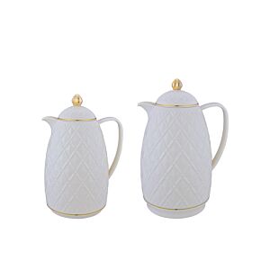 طقم ترمس شاي وقهوة ريناس - بيج وذهبي